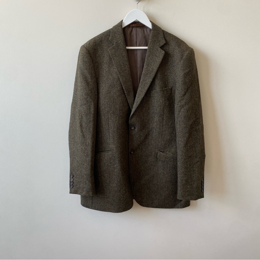 Tailorbyrd Brown Herringbone Men's Blazer Size 42L